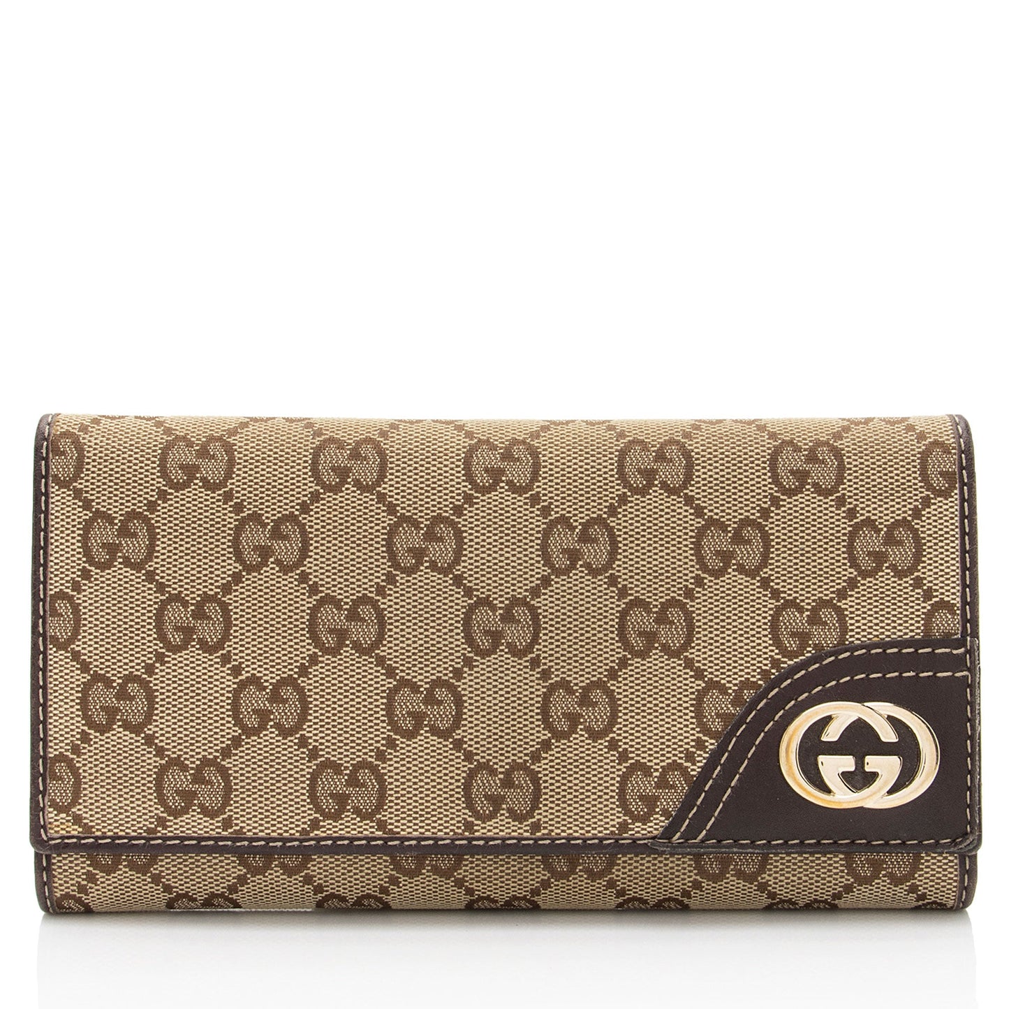 Gucci GG Canvas Britt Logo Tri-fold Wallet (SHF-5J08AO)