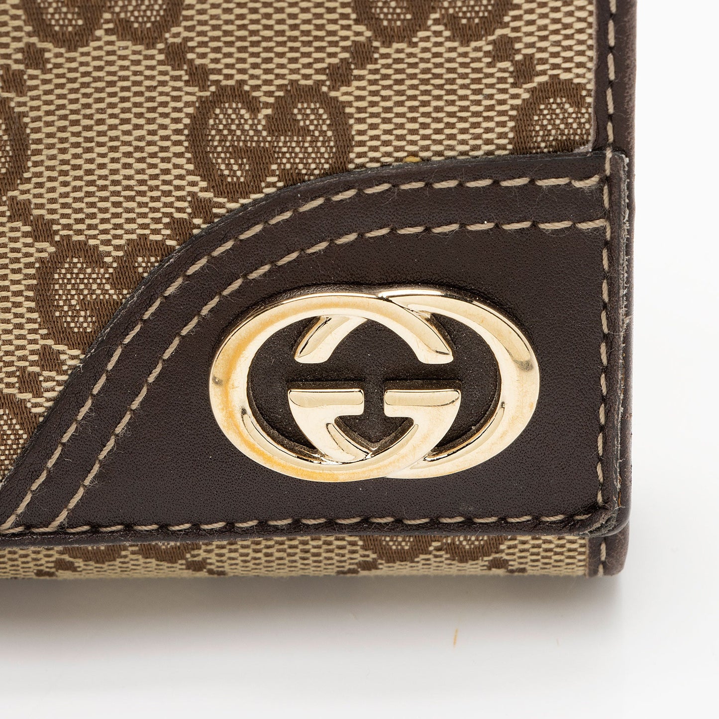 Gucci GG Canvas Britt Logo Tri-fold Wallet (SHF-5J08AO)