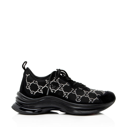 Gucci GG Canvas Crystal Run Sneakers - Size 7.5 / 37.5