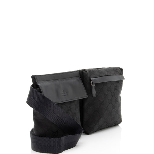 Gucci GG Canvas Double Pocket Belt Bag