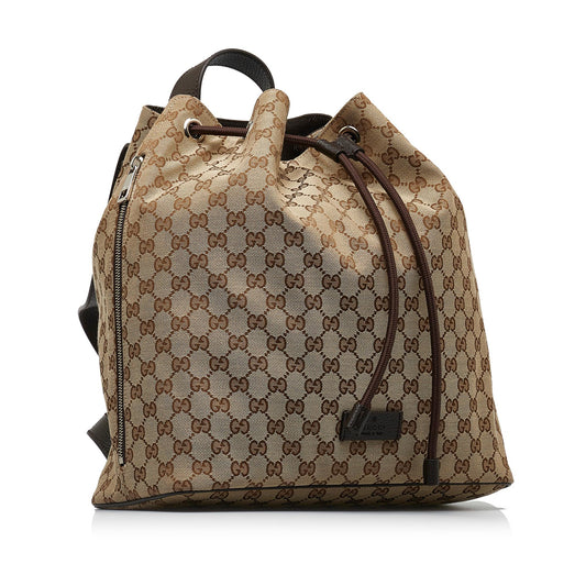 Gucci GG Canvas Drawstring Backpack (SHG-TBk0T0)