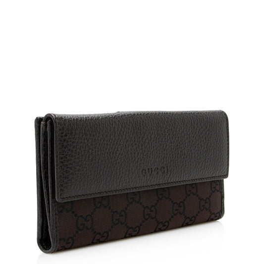 Gucci GG Canvas Flap Continental Wallet (SHF-20696)