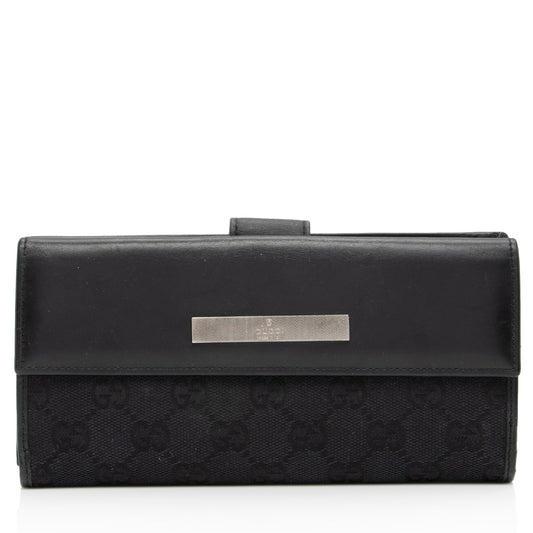 Gucci GG Canvas Flap Continental Wallet (SHF-5hwW9Y)