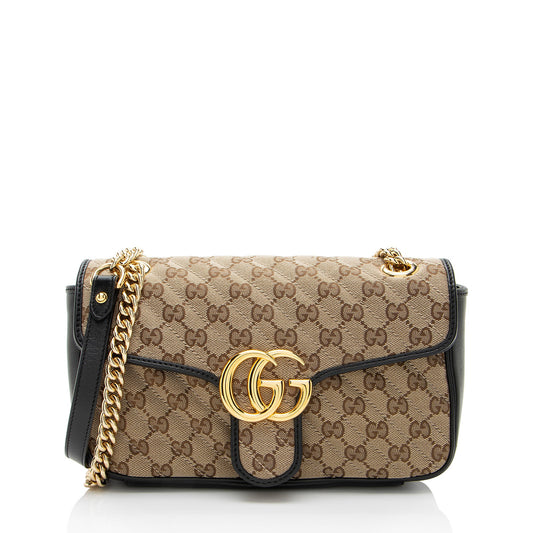 Gucci GG Canvas GG Marmont Small Flap Shoulder Bag (SHF-gUhUoV)