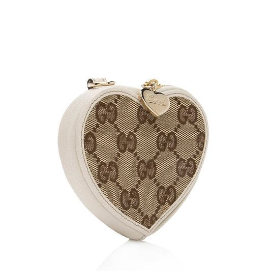 Gucci GG Canvas Heart Coin Pouch (SHF-8ldoVR)