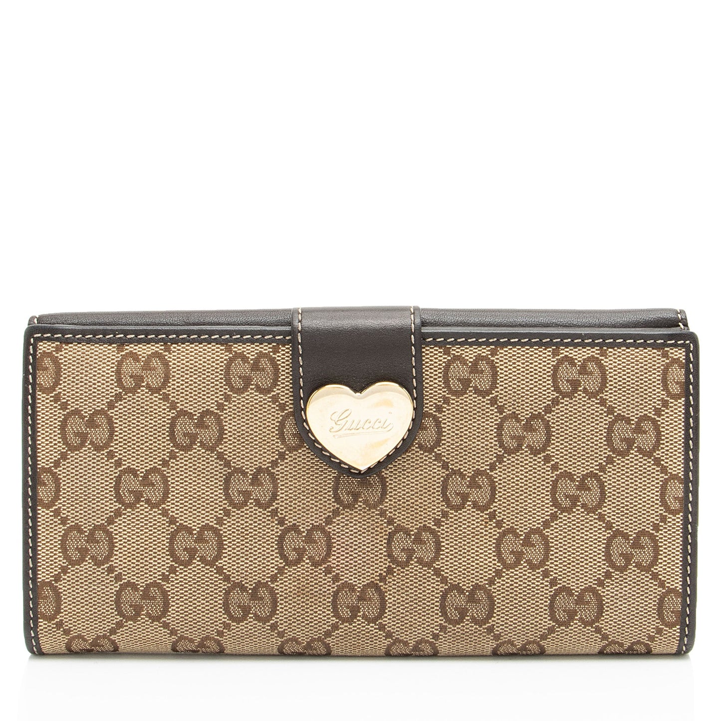 Gucci GG Canvas Heart Script Continental Wallet