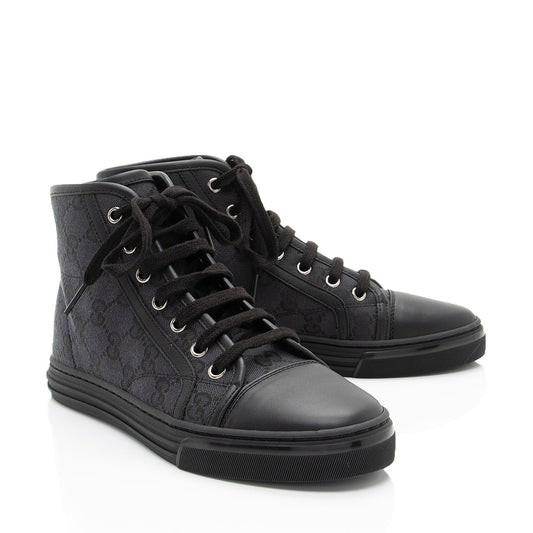 Gucci GG Canvas High Top Sneakers - Size 5.5 / 35.5