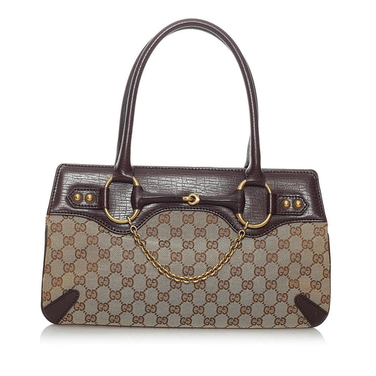 Gucci GG Canvas Horsebit Handbag (SHG-29601)
