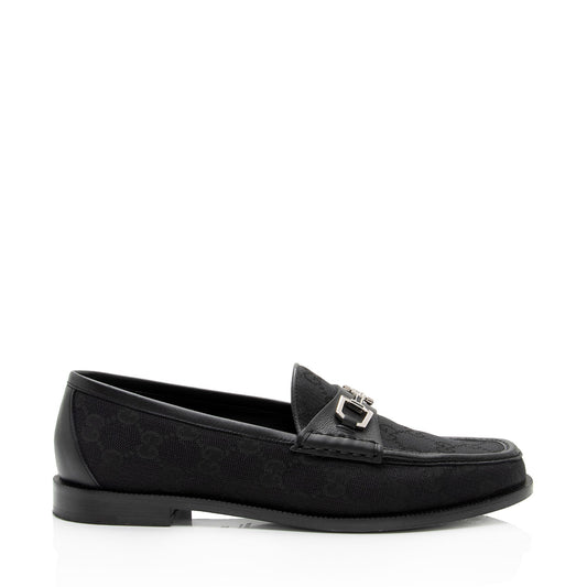 Gucci GG Canvas Horsebit Loafers - Size 7.5 / 37.5 (SHF-ZxcBTe)