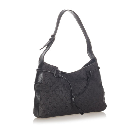Gucci GG Canvas Horsebit Shoulder Bag (SHG-31966)