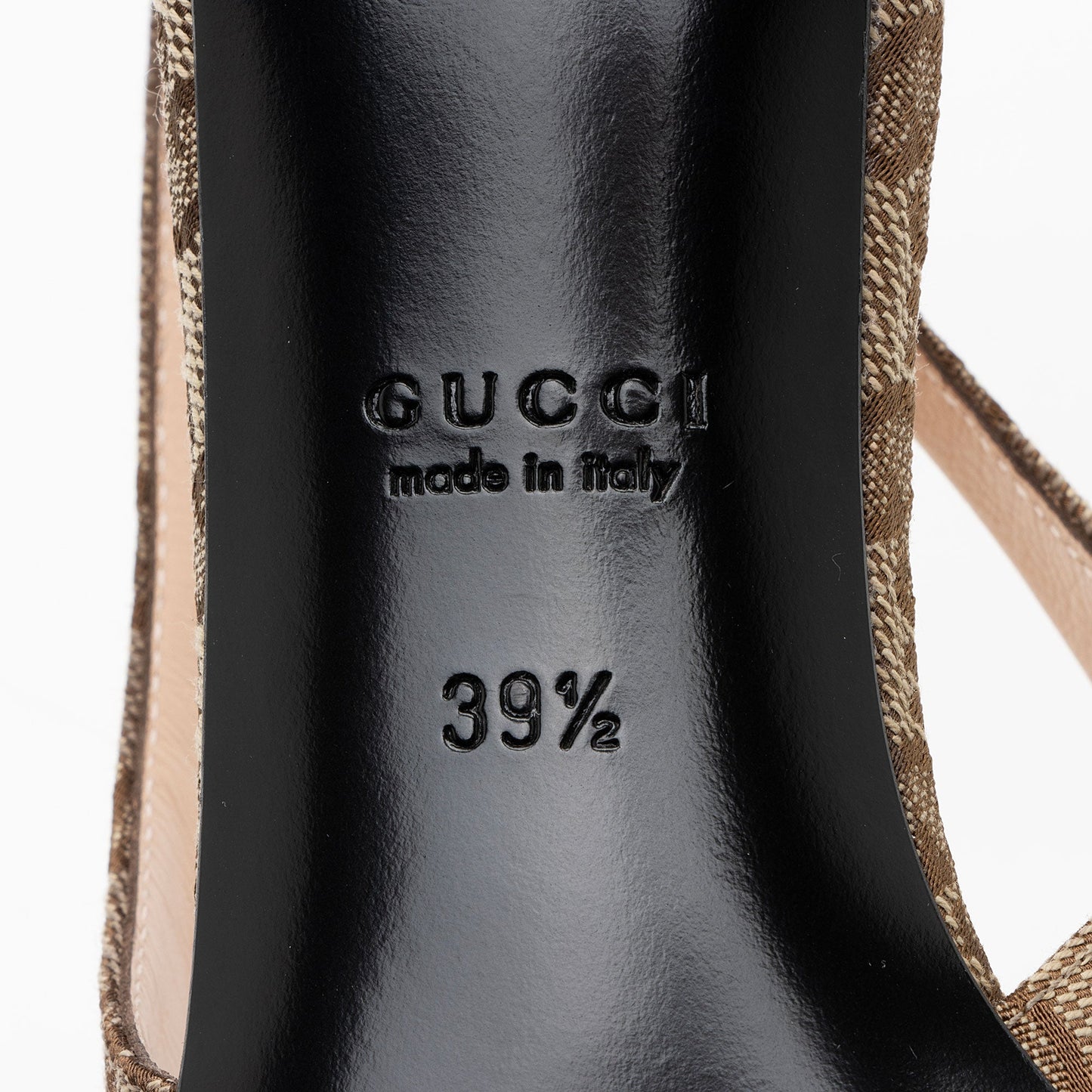 Gucci GG Canvas Horsebit Slingback Pumps - Size 9.5 / 39.5