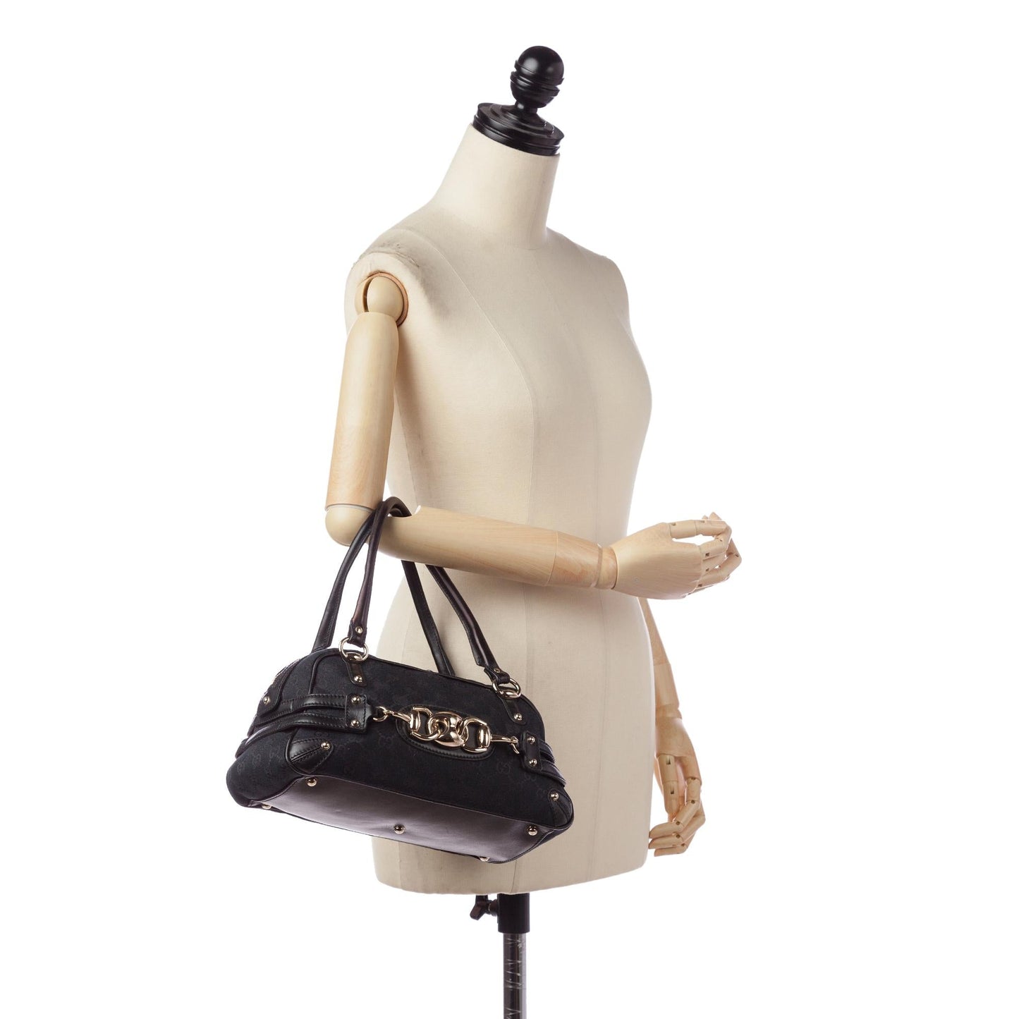 Gucci GG Canvas Horsebit Wave Handbag (SHG-31049)