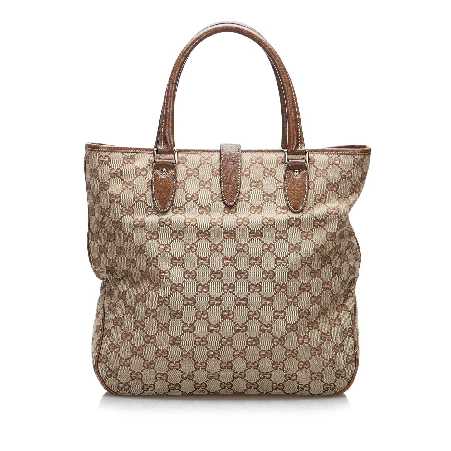 Luxury Gucci GG Canvas Jackie Piston Lock Tote (SHG-Bi3rMM)