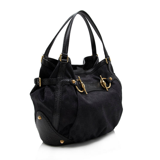 Gucci GG Canvas Jockey Medium Tote (SHF-17167)