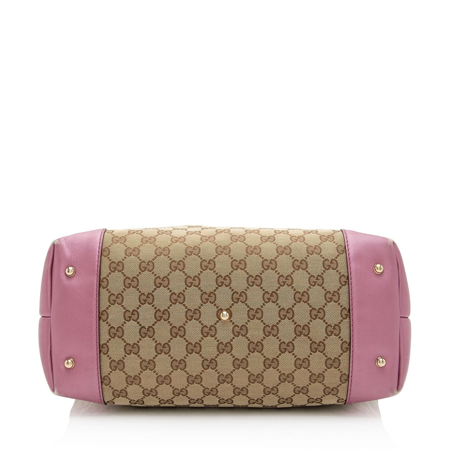 Luxury Gucci GG Canvas Metallic Leather Heart Bit Charm Medium Tote (SHF-5MJYxM)