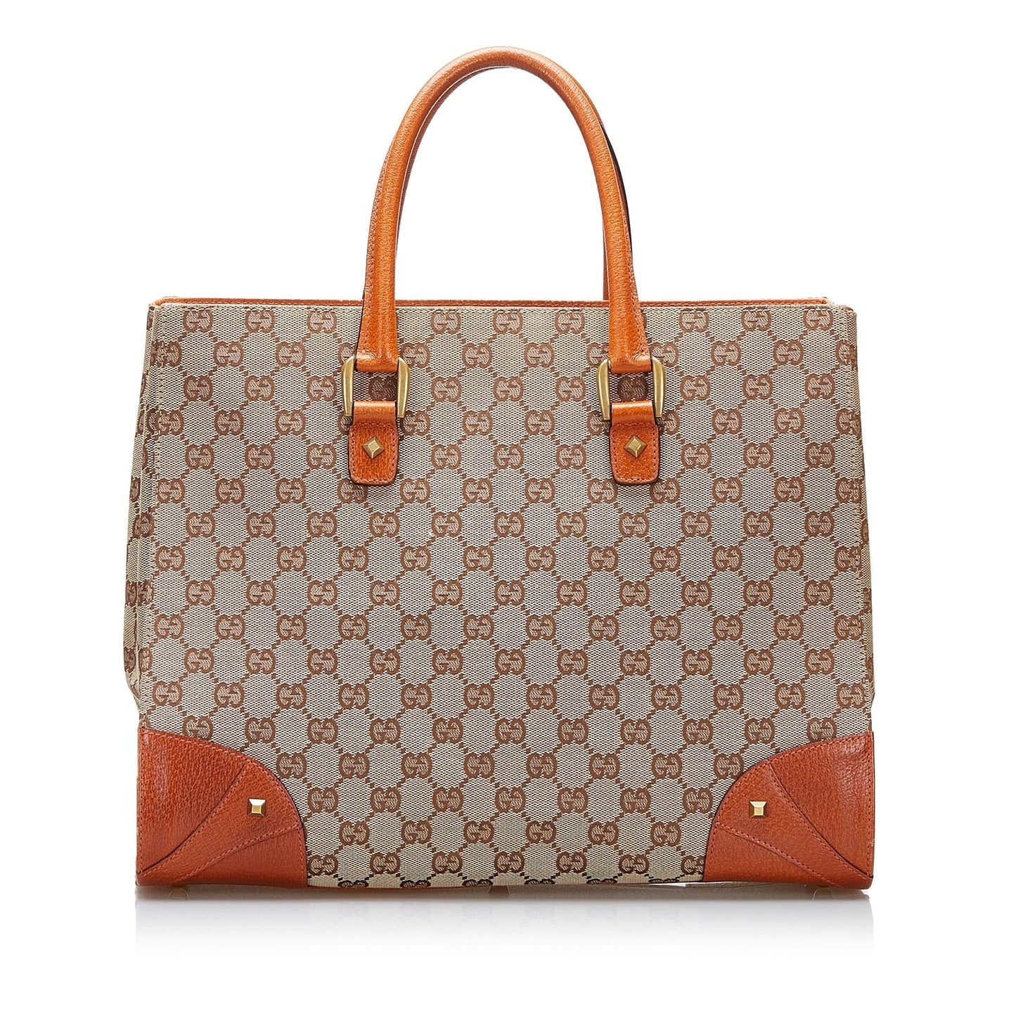 Luxury Gucci GG Canvas Nailhead Tote (SHG-ThiuAq)