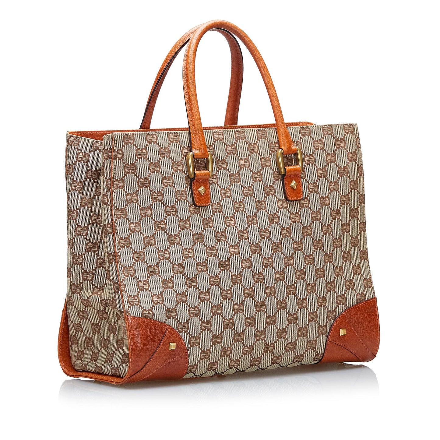 Luxury Gucci GG Canvas Nailhead Tote (SHG-ThiuAq)