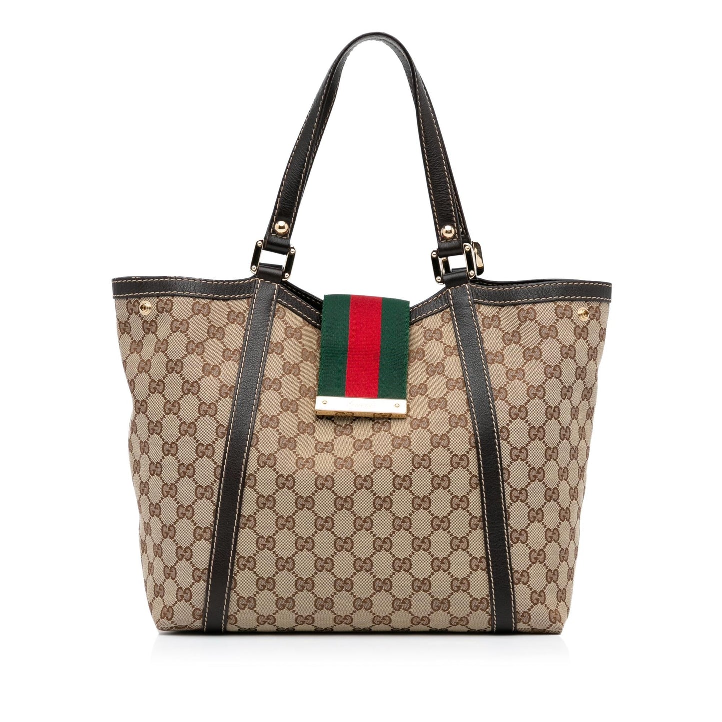 Luxury Gucci GG Canvas New Ladies Web Tote (SHG-rjYda9)
