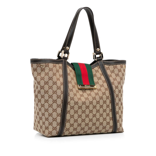 Luxury Gucci GG Canvas New Ladies Web Tote (SHG-rjYda9)