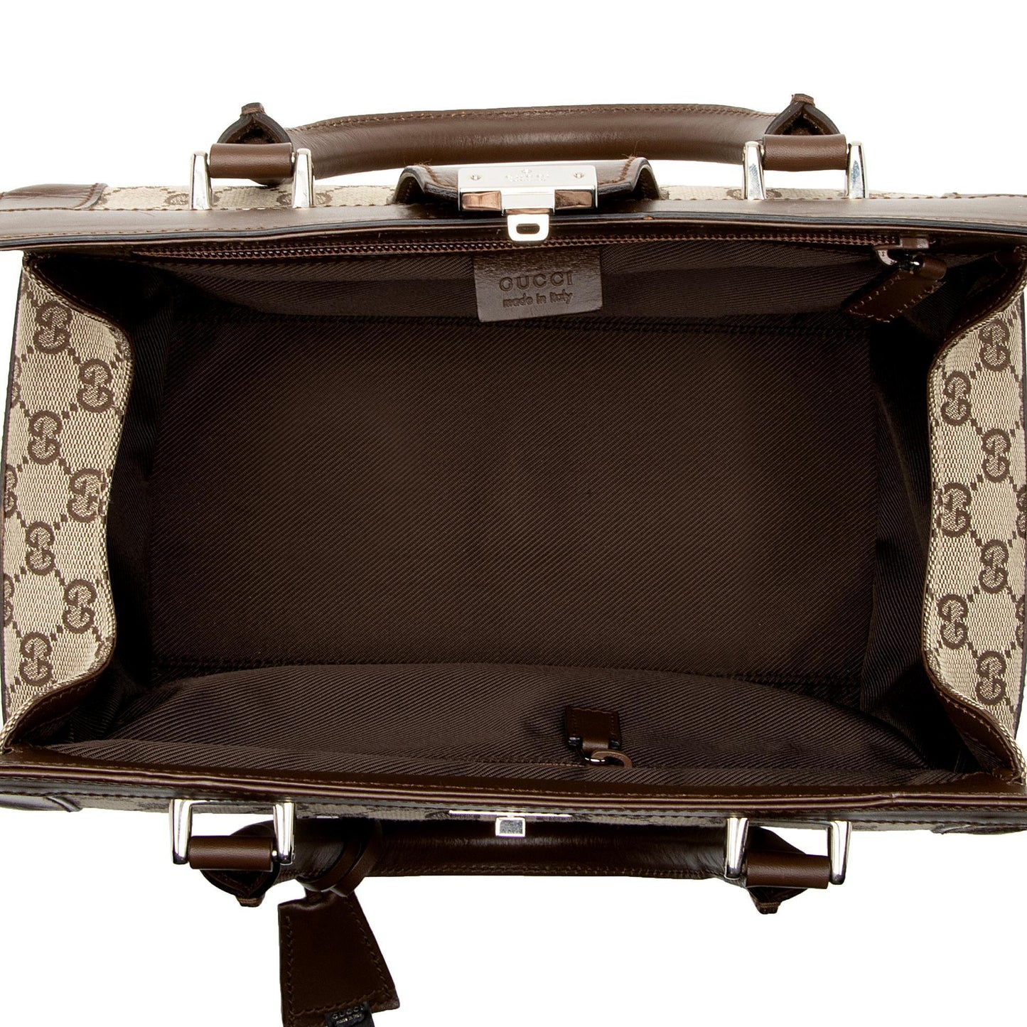 Gucci GG Canvas Padlock Top Handle Train Case (SHF-3uBuOE)