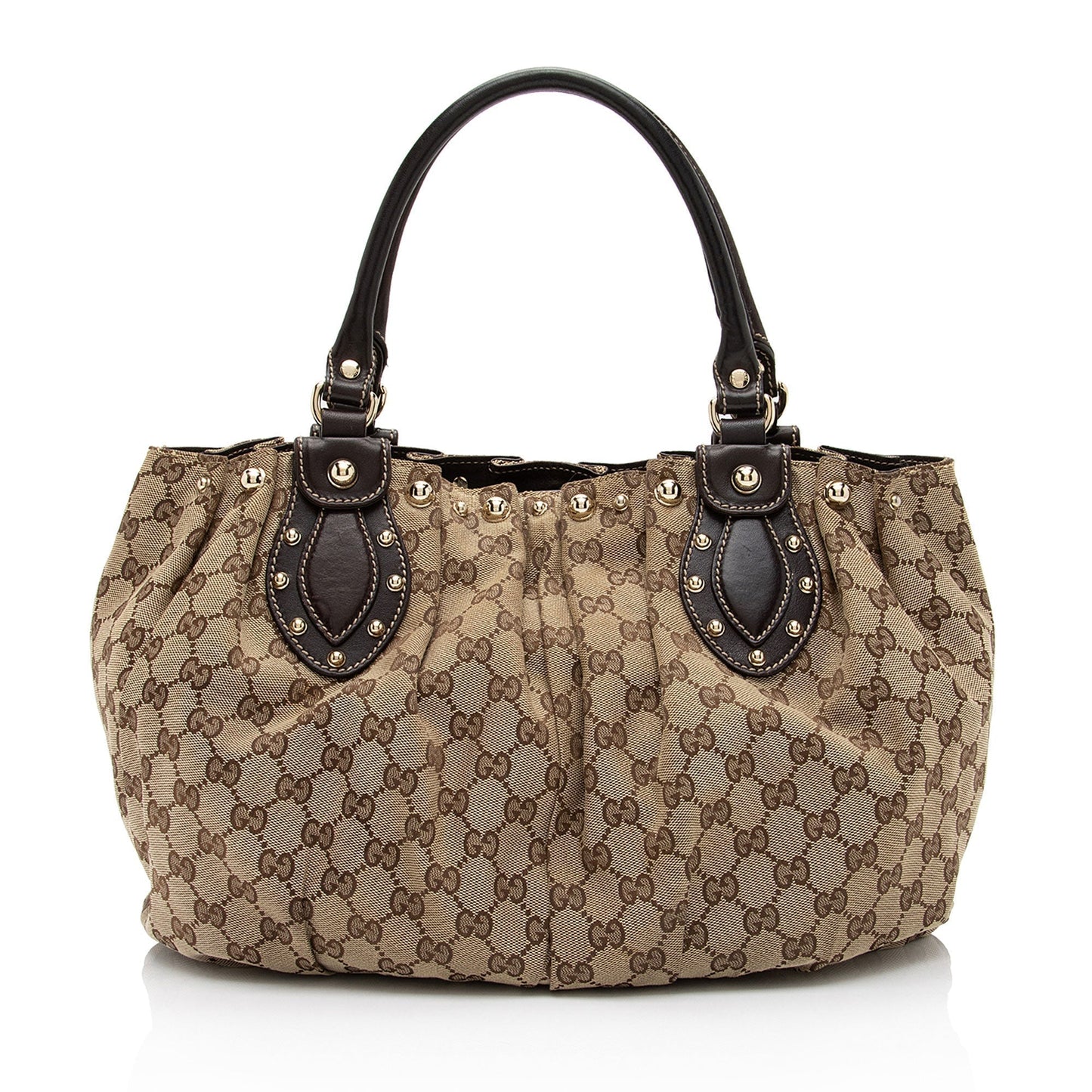 Luxury Gucci GG Canvas Studded Pelham Small Tote (SHF-YGNY3j)