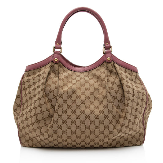 Luxury Gucci GG Canvas Sukey Large Tote (SHF-mg538S)