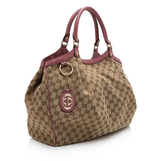 Luxury Gucci GG Canvas Sukey Large Tote (SHF-mg538S)