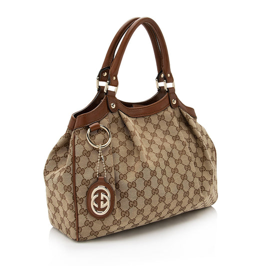 Luxury Gucci GG Canvas Sukey Medium Tote (SHF-dBsmlI)