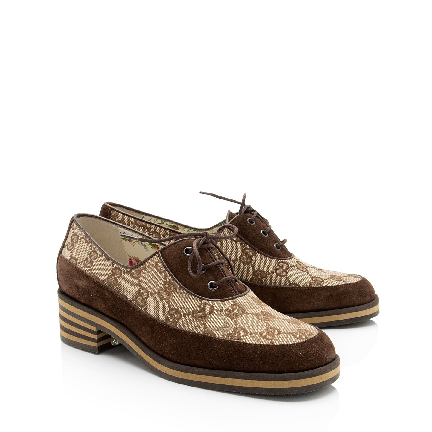 Gucci GG Canvas Thompson Derby Loafers - Size 7 / 37 (SHF-qxTXdU)