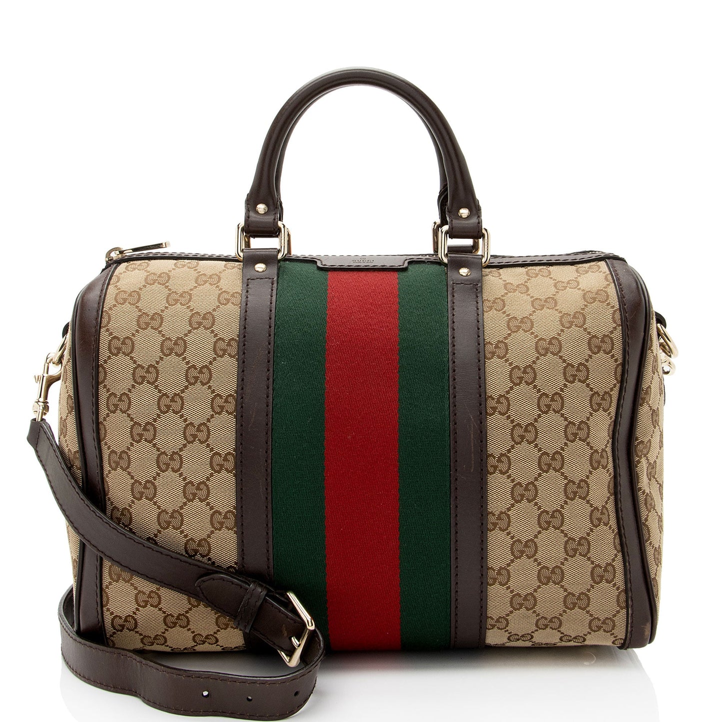 Gucci GG Canvas Vintage Web Joy Medium Boston Bag (SHF-vJvGW4)