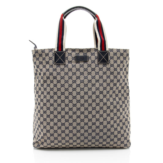 Gucci GG Canvas Web N/S Large Tote