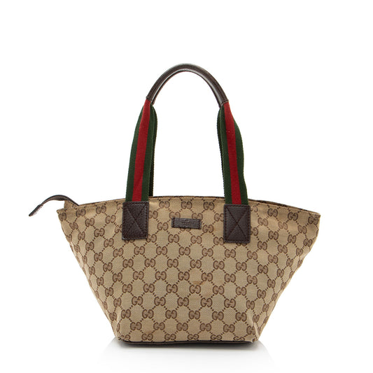Gucci GG Canvas Web Small Tote