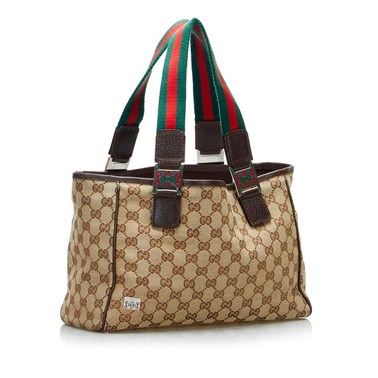 Luxury Gucci GG Canvas Web Tote (SHG-auLiHZ)