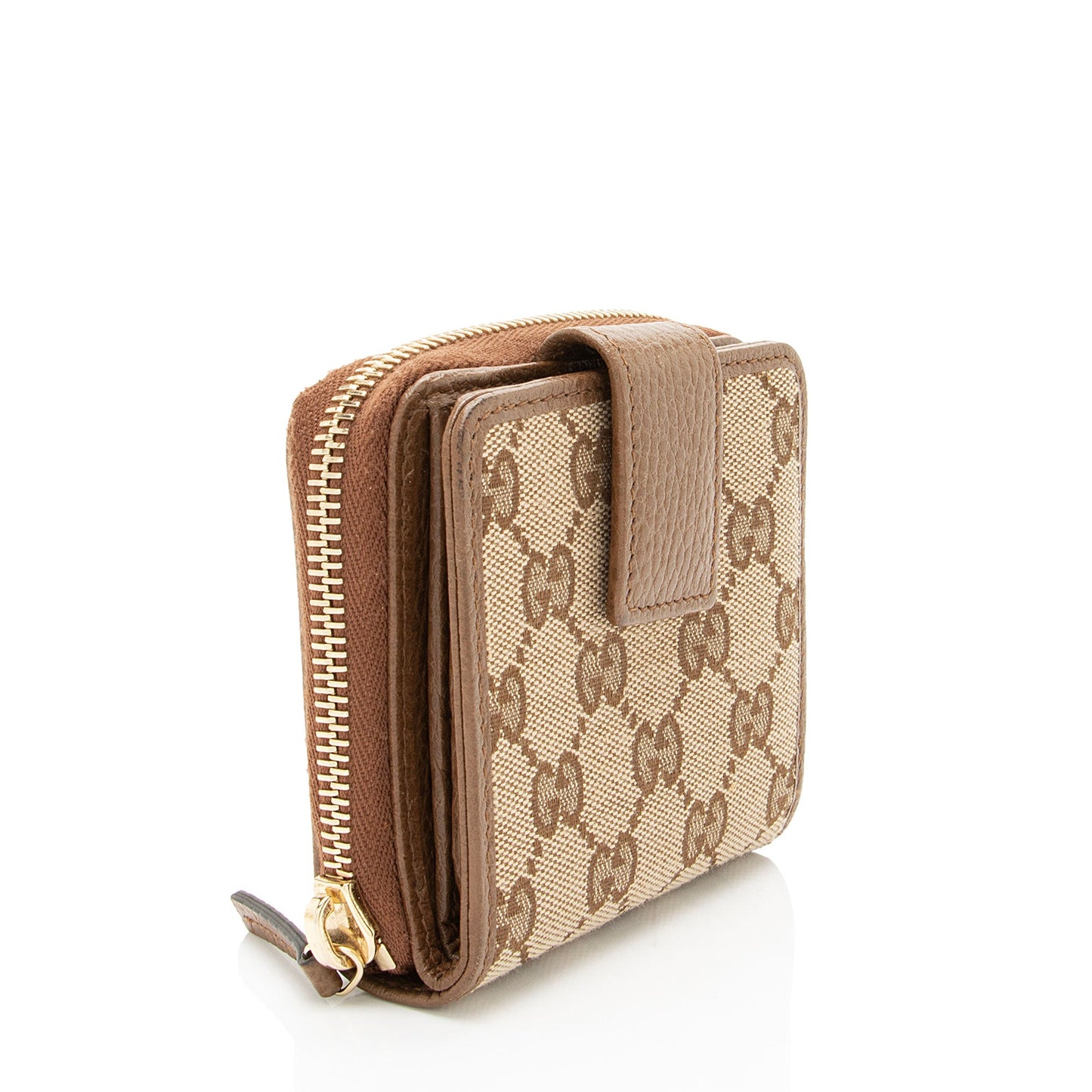 Gucci GG Canvas Zip Around Compact Wallet