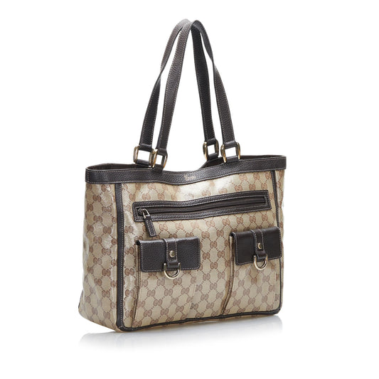 Luxury Gucci GG Crystal Abbey Pocket Tote Bag (SHG-HEx0Bk)