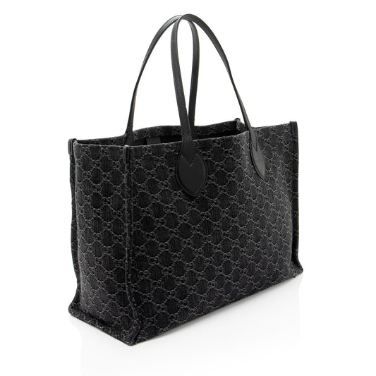 Gucci GG Denim Ophidia Large Tote