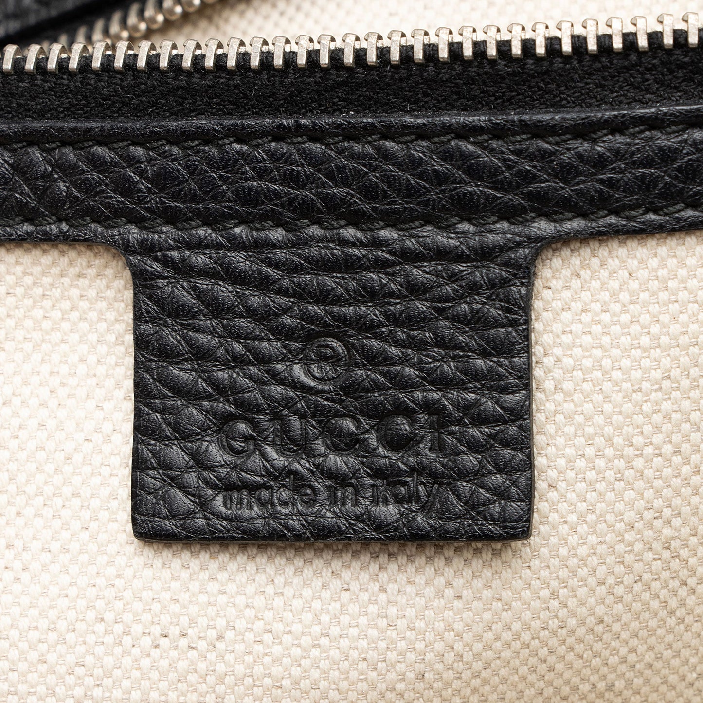 Gucci GG Embossed Neoprene Leather Bamboo Tassel Large Top Handle