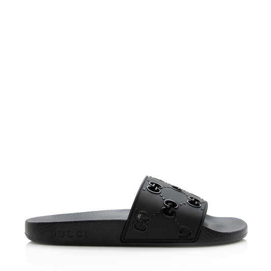 Gucci GG Rubber Slides - Size 8 / 38 (SHF-21582)