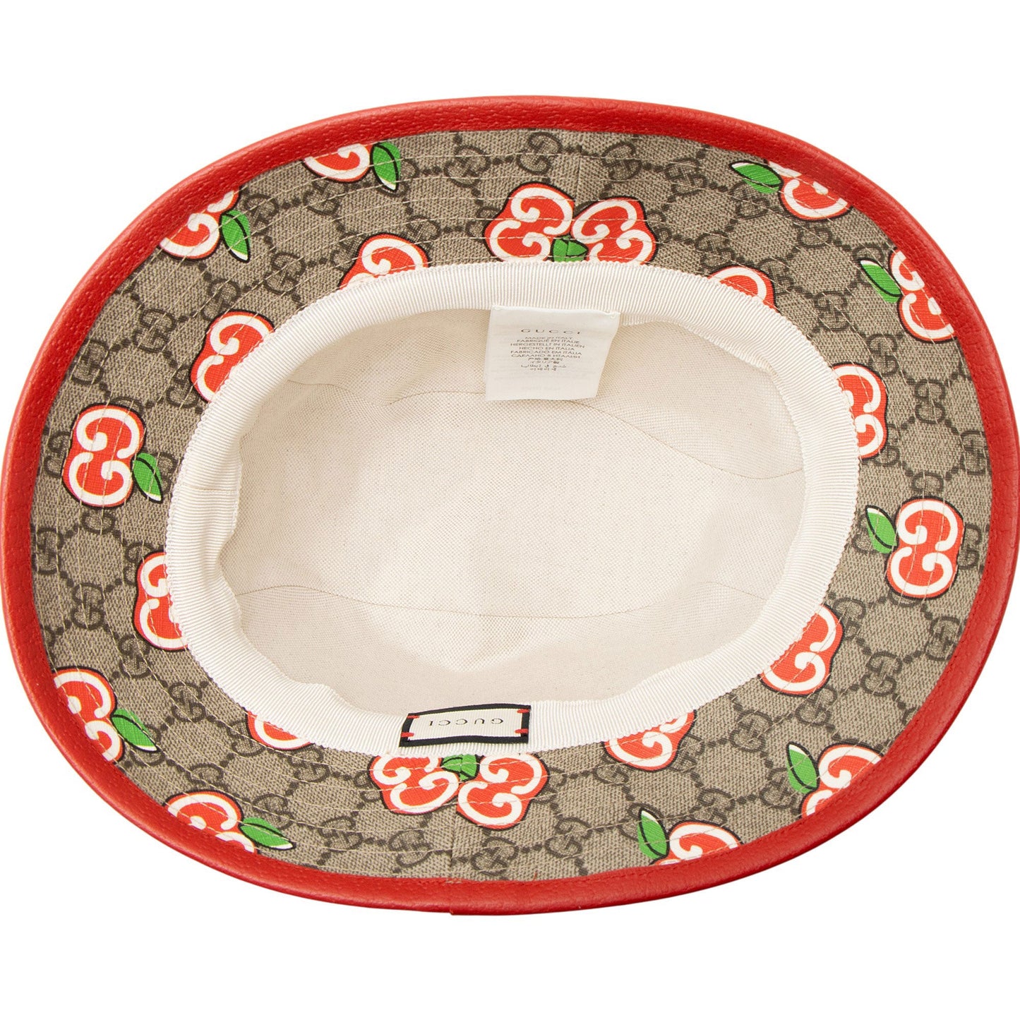 Gucci GG Supreme Apple Bucket Hat - Size L