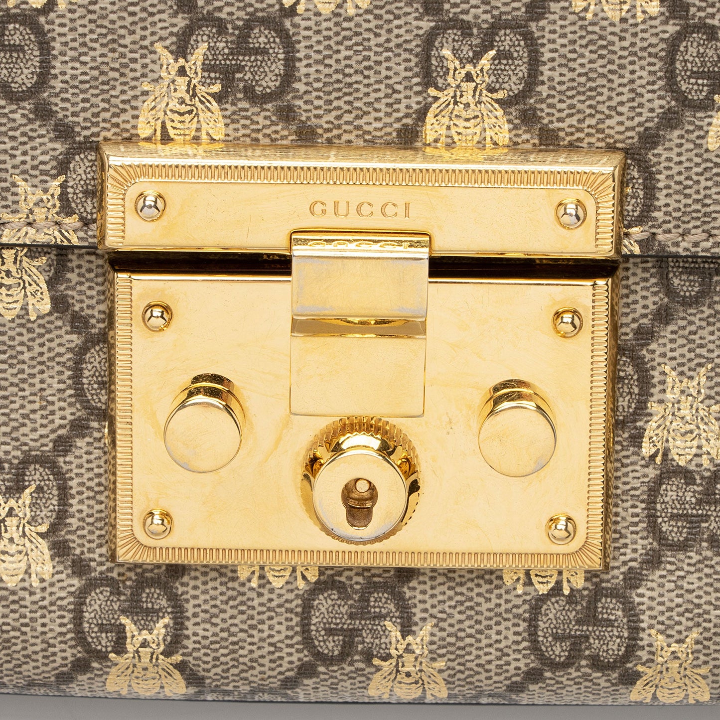 Gucci GG Supreme Bee Padlock Small Shoulder Bag