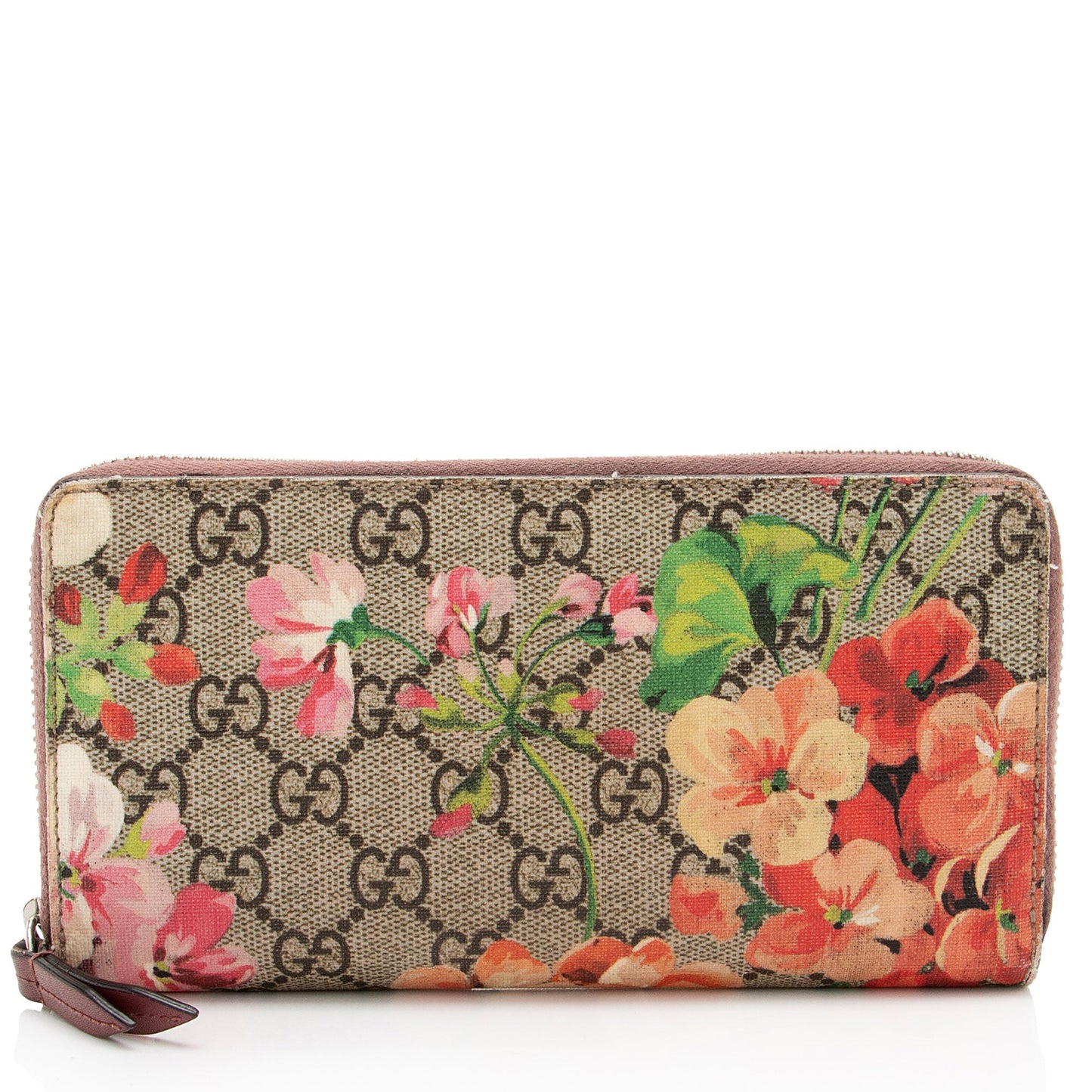 Gucci GG Supreme Blooms Zip Around Wallet (SHF-8w1PQp)