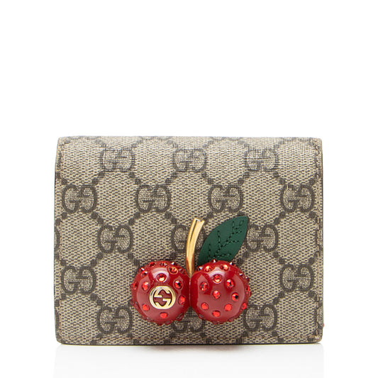 Gucci GG Supreme Cherry Compact Wallet