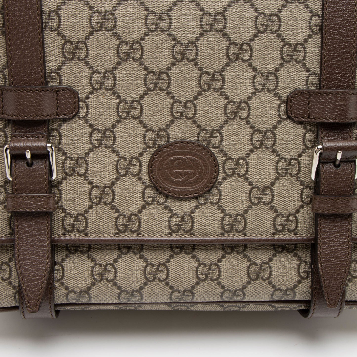 Gucci GG Supreme Double Buckle Messenger