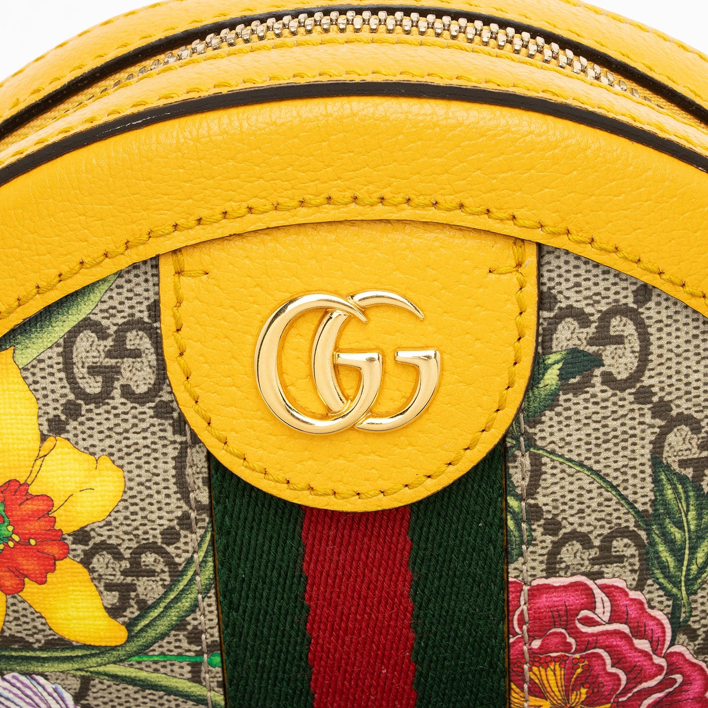 Gucci GG Supreme Flora Ophidia Round Mini Shoulder Bag