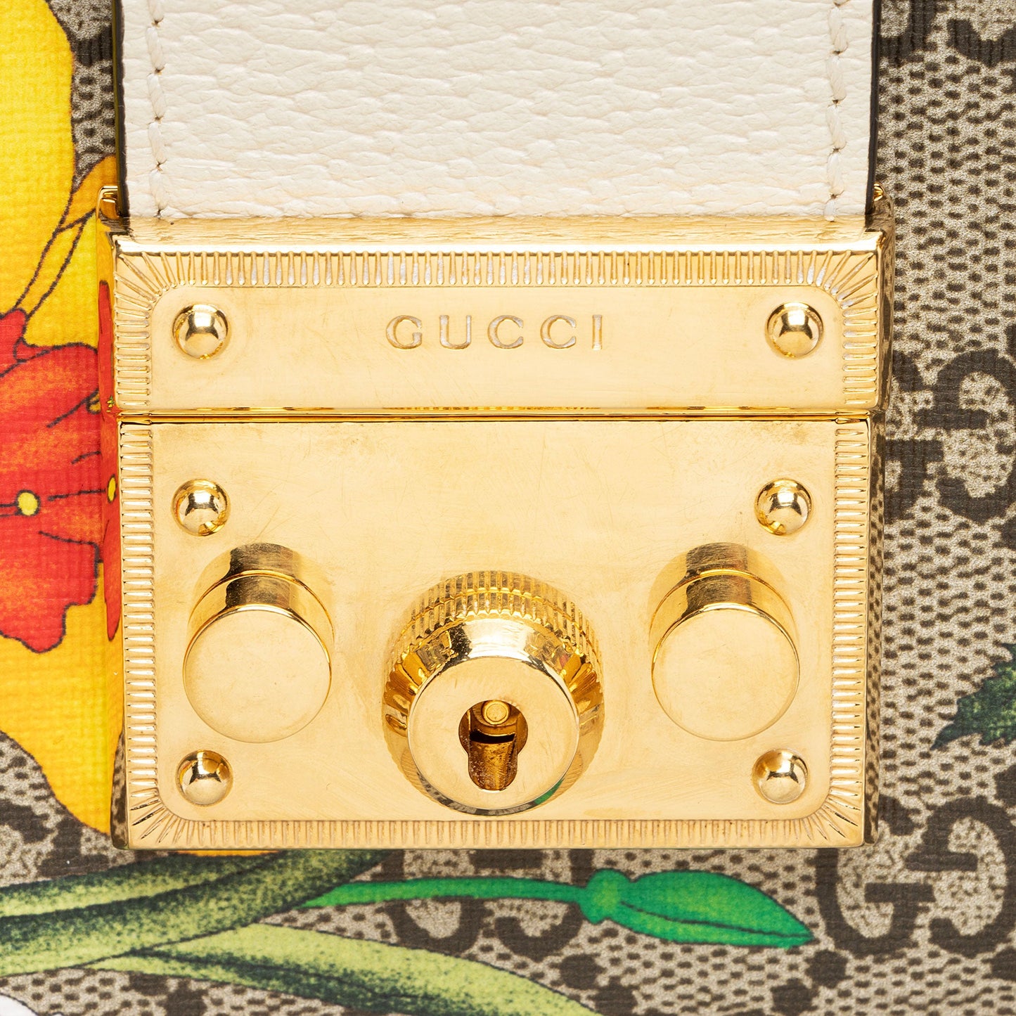Gucci GG Supreme Flora Padlock Small Tote