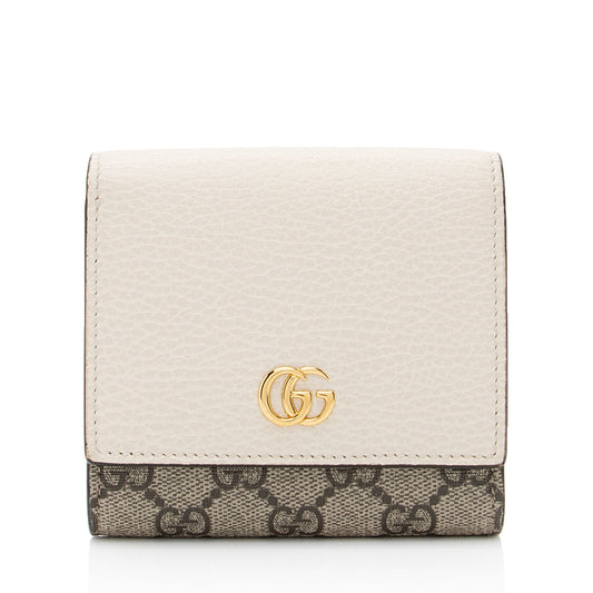 Gucci GG Supreme GG Marmont Compact Wallet (SHF-f4pbRS)