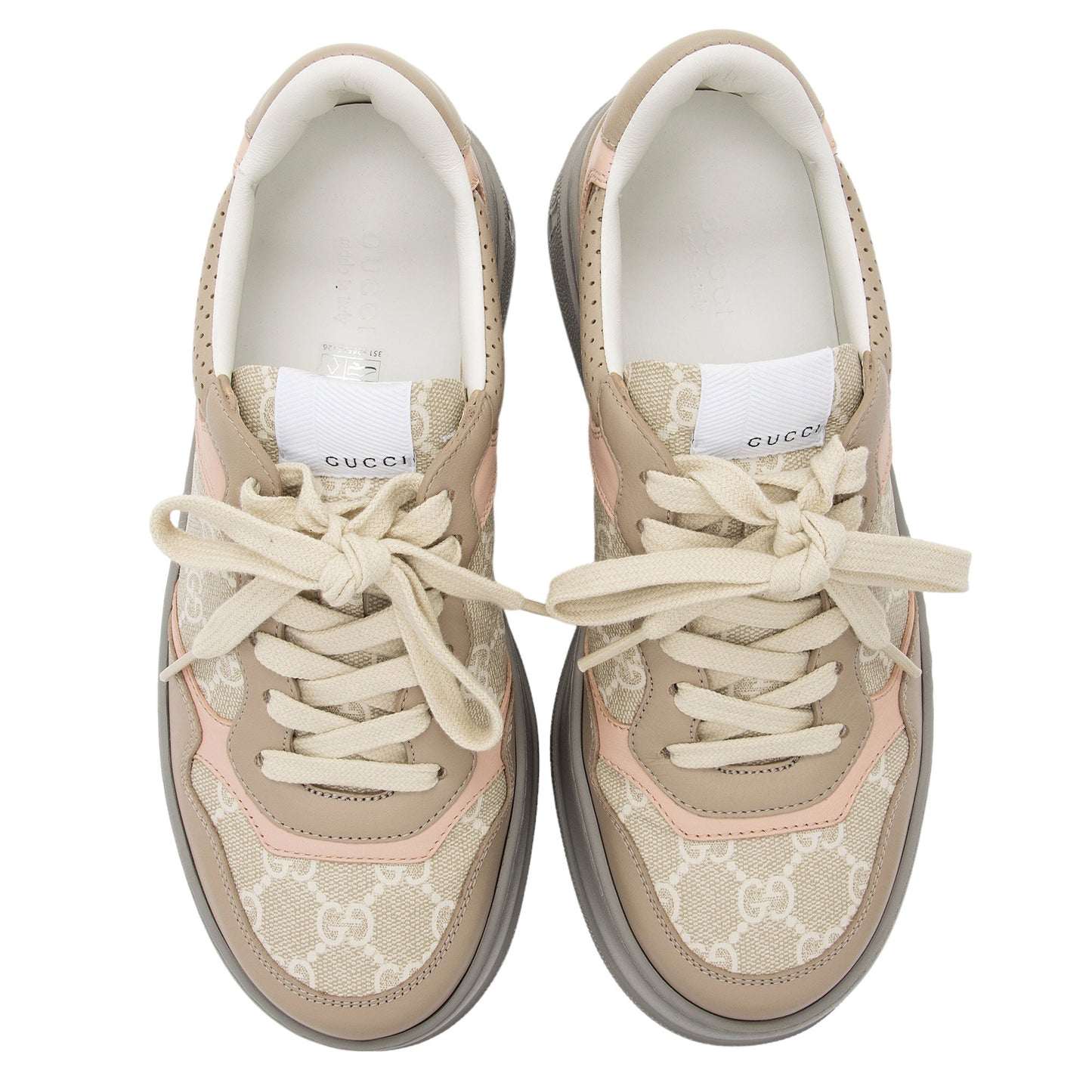 Gucci GG Supreme Leather Interlocking G Platform Sneakers - Size 9.5 / 39.5 (SHF-bQDCGY)
