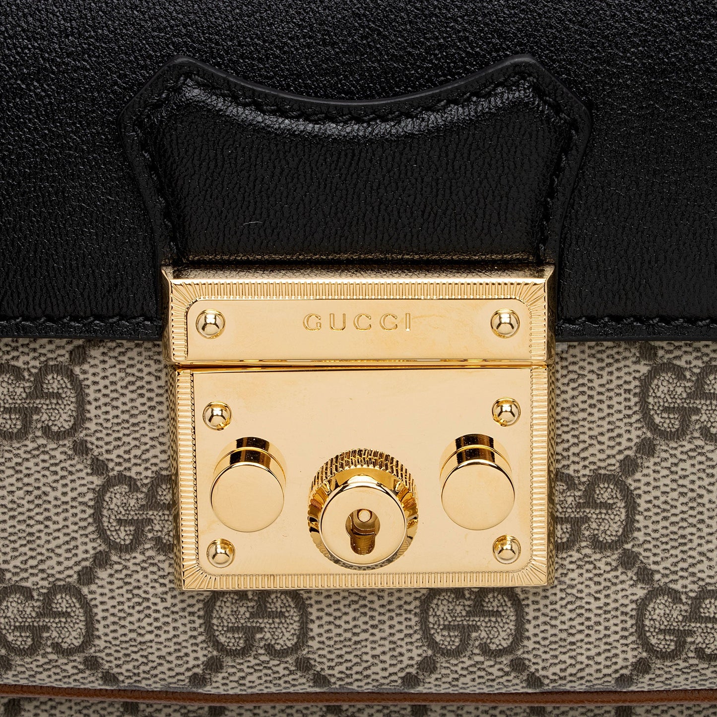 Gucci GG Supreme Leather Padlock Mini Crossbody Bag (SHF-xCSti7)