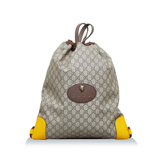 Gucci GG Supreme Neo Vintage Drawstring Backpack (SHG-CHnyKG)
