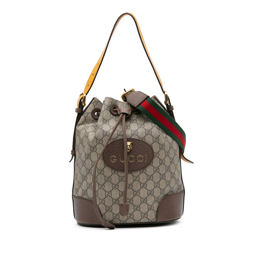 Gucci GG Supreme Neo Vintage Drawstring Bucket Bag